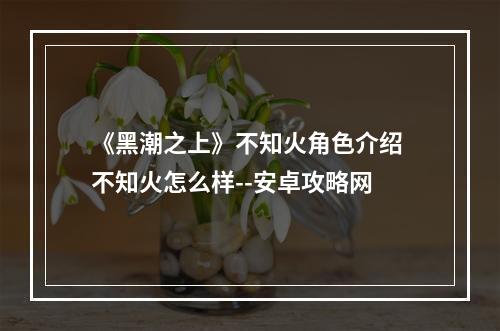 《黑潮之上》不知火角色介绍 不知火怎么样--安卓攻略网