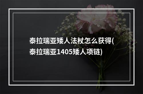 泰拉瑞亚矮人法杖怎么获得(泰拉瑞亚1405矮人项链)