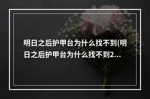 明日之后护甲台为什么找不到(明日之后护甲台为什么找不到2022)