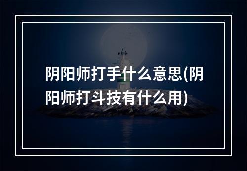 阴阳师打手什么意思(阴阳师打斗技有什么用)