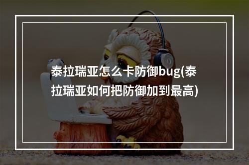 泰拉瑞亚怎么卡防御bug(泰拉瑞亚如何把防御加到最高)