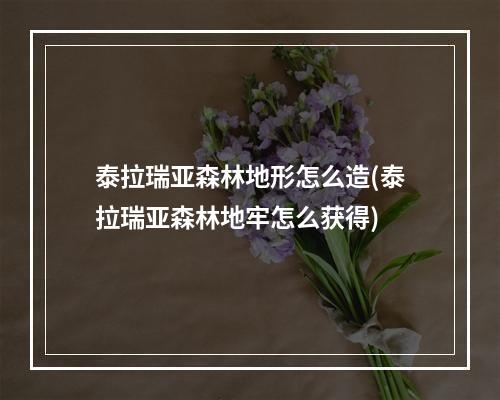 泰拉瑞亚森林地形怎么造(泰拉瑞亚森林地牢怎么获得)