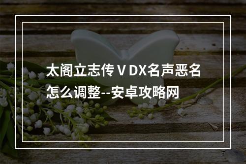 太阁立志传ⅤDX名声恶名怎么调整--安卓攻略网