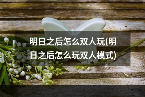 明日之后怎么双人玩(明日之后怎么玩双人模式)