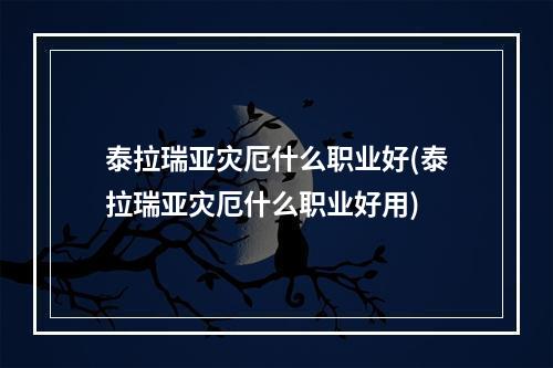 泰拉瑞亚灾厄什么职业好(泰拉瑞亚灾厄什么职业好用)