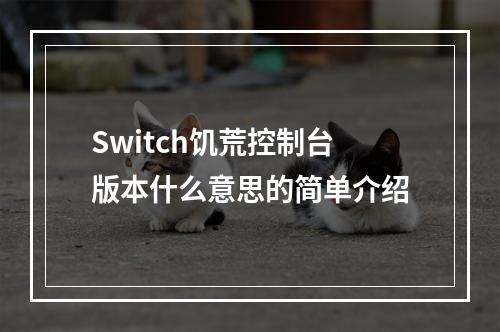 Switch饥荒控制台版本什么意思的简单介绍