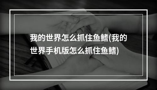 我的世界怎么抓住鱼鳍(我的世界手机版怎么抓住鱼鳍)