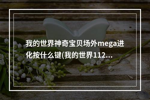 我的世界神奇宝贝场外mega进化按什么键(我的世界1122神奇宝贝怎么在场外进化)