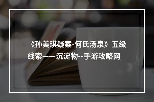 《孙美琪疑案-何氏汤泉》五级线索——沉淀物--手游攻略网