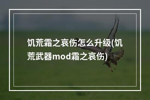 饥荒霜之哀伤怎么升级(饥荒武器mod霜之哀伤)