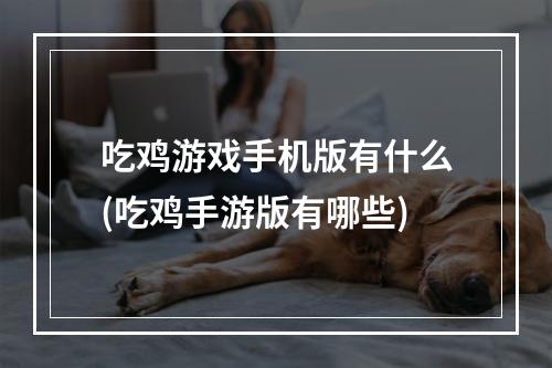 吃鸡游戏手机版有什么(吃鸡手游版有哪些)