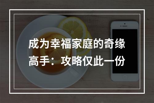 成为幸福家庭的奇缘高手：攻略仅此一份