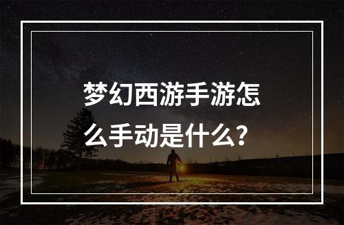 梦幻西游手游怎么手动是什么？