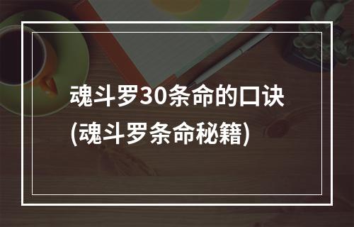 魂斗罗30条命的口诀(魂斗罗条命秘籍)