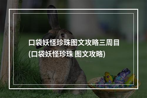 口袋妖怪珍珠图文攻略三周目(口袋妖怪珍珠 图文攻略)