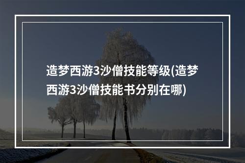 造梦西游3沙僧技能等级(造梦西游3沙僧技能书分别在哪)