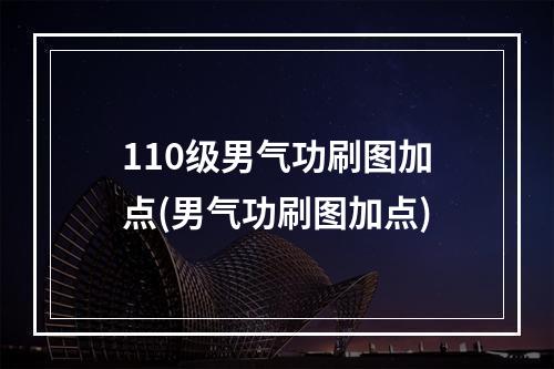 110级男气功刷图加点(男气功刷图加点)