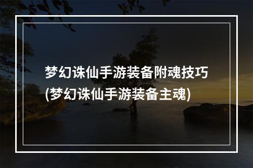 梦幻诛仙手游装备附魂技巧(梦幻诛仙手游装备主魂)