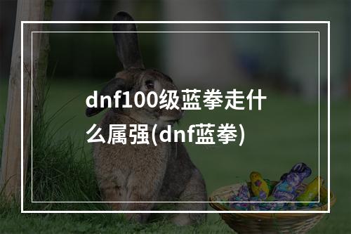 dnf100级蓝拳走什么属强(dnf蓝拳)