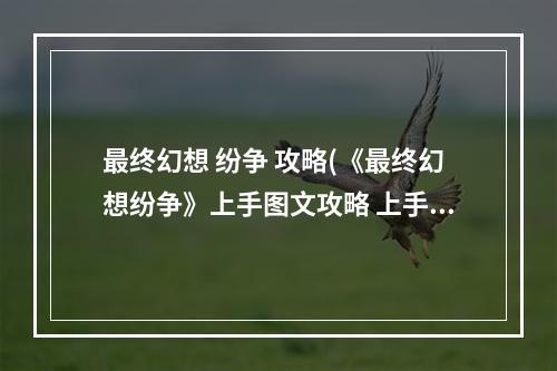 最终幻想 纷争 攻略(《最终幻想纷争》上手图文攻略 上手指南及系统详解)