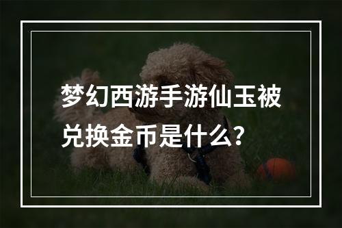 梦幻西游手游仙玉被兑换金币是什么？