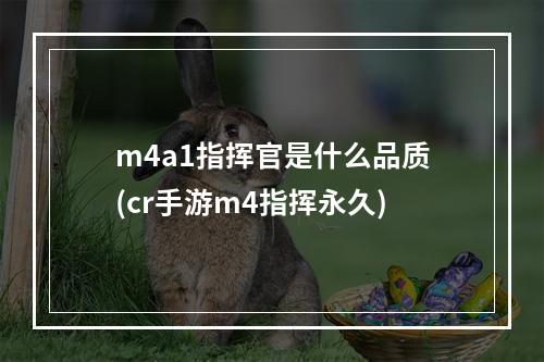 m4a1指挥官是什么品质(cr手游m4指挥永久)