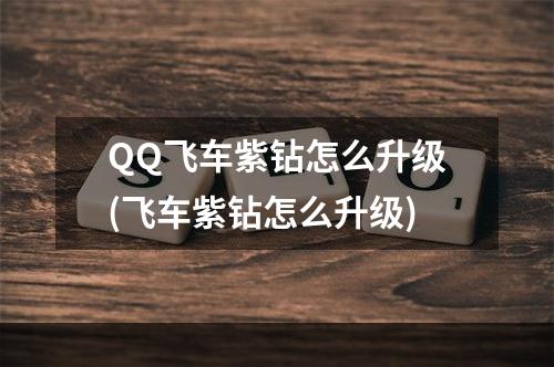 QQ飞车紫钻怎么升级(飞车紫钻怎么升级)