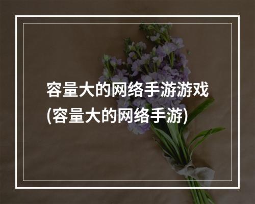 容量大的网络手游游戏(容量大的网络手游)