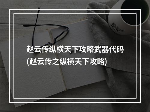 赵云传纵横天下攻略武器代码(赵云传之纵横天下攻略)