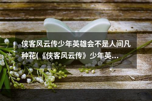 侠客风云传少年英雄会不是人间凡种花(《侠客风云传》少年英雄会介绍，侠客风云传英雄会,少年)