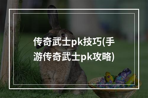 传奇武士pk技巧(手游传奇武士pk攻略)