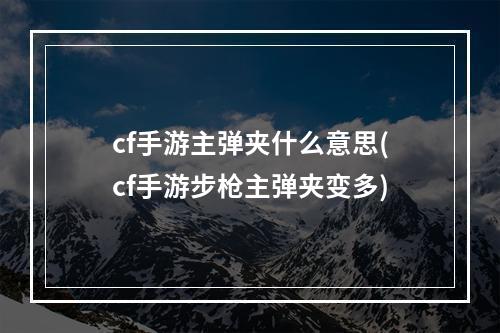 cf手游主弹夹什么意思(cf手游步枪主弹夹变多)