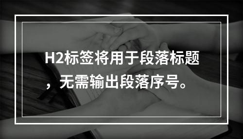 H2标签将用于段落标题，无需输出段落序号。