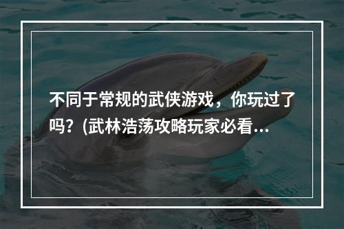 不同于常规的武侠游戏，你玩过了吗？(武林浩荡攻略玩家必看)