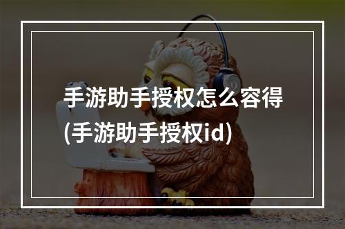 手游助手授权怎么容得(手游助手授权id)