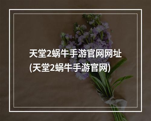 天堂2蜗牛手游官网网址(天堂2蜗牛手游官网)