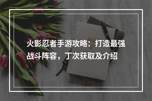 火影忍者手游攻略：打造最强战斗阵容，丁次获取及介绍