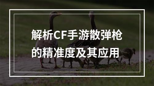 解析CF手游散弹枪的精准度及其应用