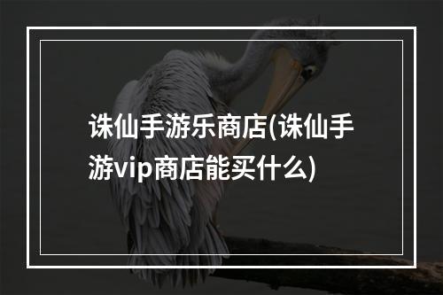 诛仙手游乐商店(诛仙手游vip商店能买什么)