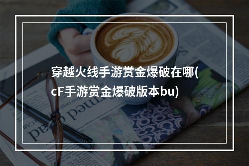 穿越火线手游赏金爆破在哪(cF手游赏金爆破版本bu)