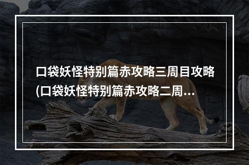 口袋妖怪特别篇赤攻略三周目攻略(口袋妖怪特别篇赤攻略二周目)