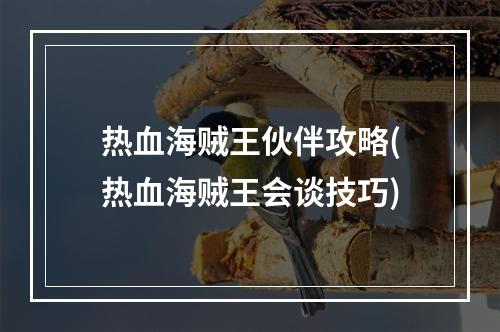 热血海贼王伙伴攻略(热血海贼王会谈技巧)