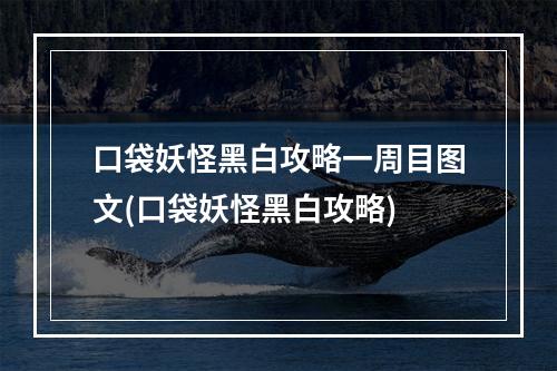 口袋妖怪黑白攻略一周目图文(口袋妖怪黑白攻略)