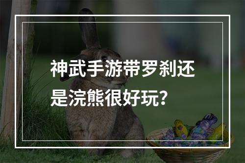 神武手游带罗刹还是浣熊很好玩？