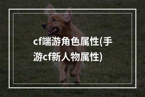 cf端游角色属性(手游cf新人物属性)