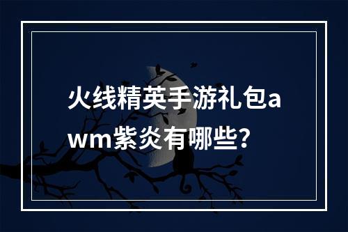 火线精英手游礼包awm紫炎有哪些？