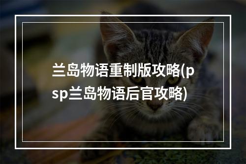 兰岛物语重制版攻略(psp兰岛物语后官攻略)