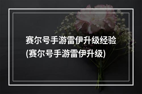 赛尔号手游雷伊升级经验(赛尔号手游雷伊升级)