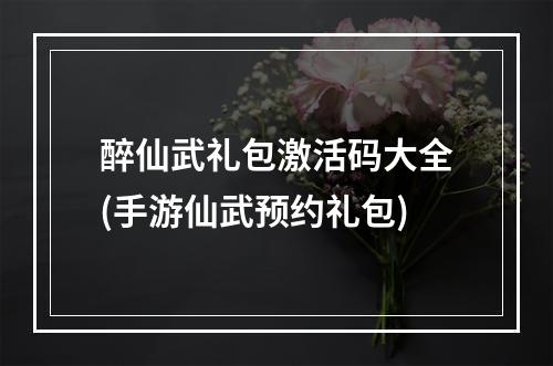 醉仙武礼包激活码大全(手游仙武预约礼包)