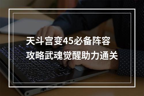 天斗宫变45必备阵容攻略武魂觉醒助力通关